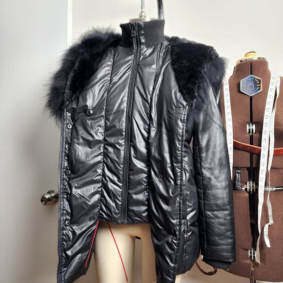 Rudsak Franca Leather Down Winter Jacket - Picture 1 of 12